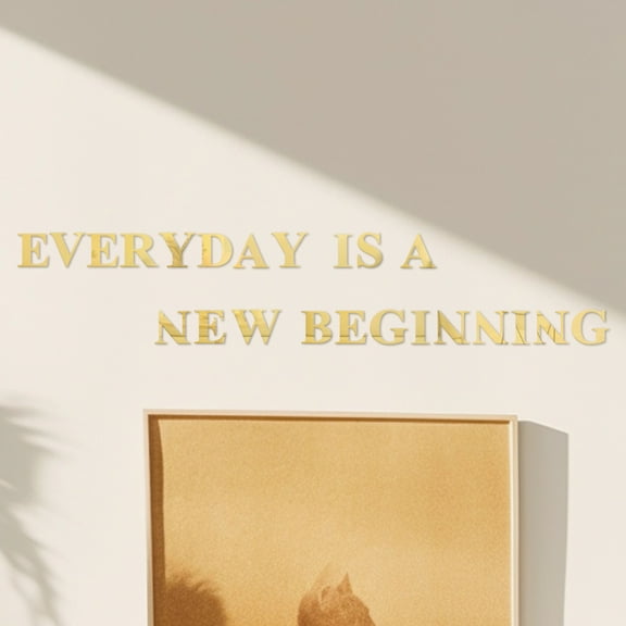 Sekonow Acrylic Mirror Wall Decor Stickers, Removable 3D Home Inspirational Quote Mirror Decals Art Motivational Letter Motto Decoration for Living Room Bedroom Office, Gold