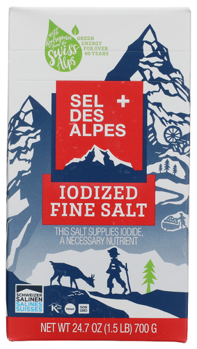 Sel Des Alpes Fine Iodized Salt 24.7 oz (Pack of 10)