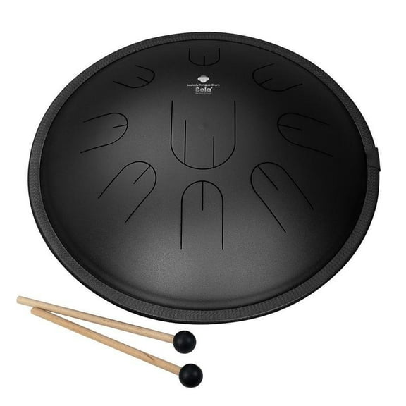 Sela Melody 14" D Kurd Tongue Drum Black with Bag - SE380