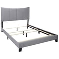 thumbnail image 1 of Selah Polyester Fabric Upholstered Queen Panel Bed in Gray with Solid Wood Legs, 1 of 9
