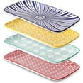 thumbnail image 1 of Selamica Ceramic Serving Platters, 14 Inch Serving Trays for Party Entertaining, Large Rectangular Serving Plates for Appetizer, Charcuterie, Dessert, Fruit, Set of 4, Assorted Colors, 1 of 2