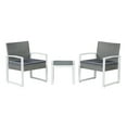 thumbnail image 1 of Selby 3-Piece Modern Coastal Faux Wicker Conversation Outdoor Patio Set, White/Gray, 1 of 6