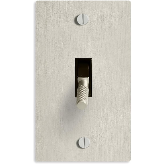 SELECT 15A 120V AC 1-Gang Toggle Switch, Vintage Satin Nickel Plated Single Pole 3 Way Compatible Wall Mount Toggle Switch, Included Faceplate & Switch Module, UL Listed