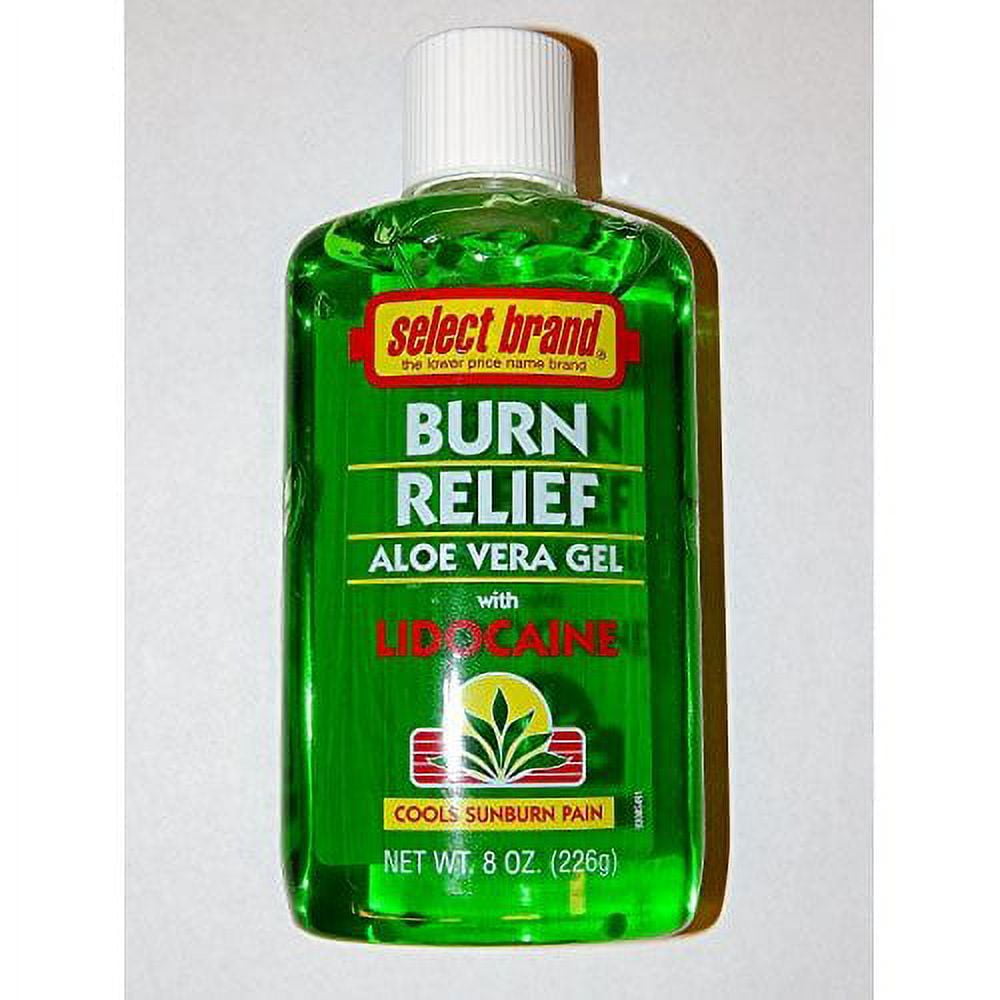 Select Brand BURN RELIEF Aloe Vera Gel with Lidocaine 8oz