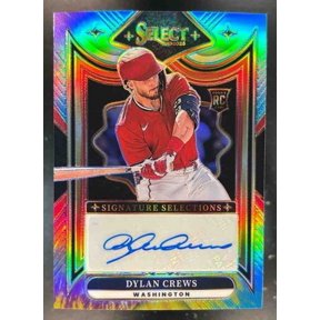 Panini Select Dylan Crews SS-DC Signature Selections Tie-Dye Prizms Auto Baseball Card Washington Nationals Washington Nationals MLB Autographed Baseb