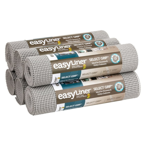 Select Grip™ EasyLiner® Brand Shelf Liner - Light Gray, 6 pk, 12 in. x 10 ft.