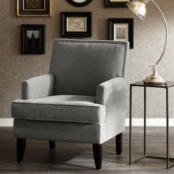 Select Hardwoods Frame, Merlot Finish Legs Club Chair / Sophisticated Appeal for Interior