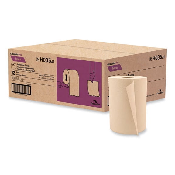 Select Hardwound Roll Towels, 1-Ply, 7.88" X 350 Ft, Natural, 12 Rolls/carton | Bundle of 2 Cartons
