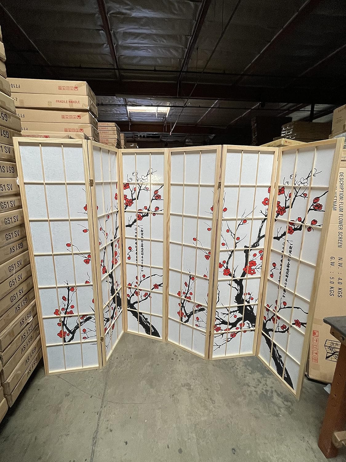 Select Plum Blossom color and Panel 3 to 8 Room Divider (CHERRY, 4