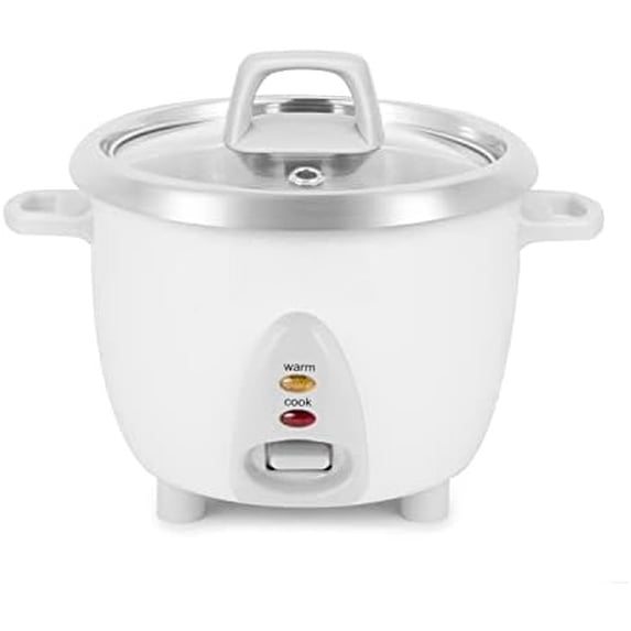 ® Select Stainless® Rice Cooker, 3-Cup (Uncooked) / 6-Cup (Cooked), Stainless Steel Inner Pot, Small Rice Cooker, Auto Keep Warm, 1.2 Qt, White, ARC-753SG