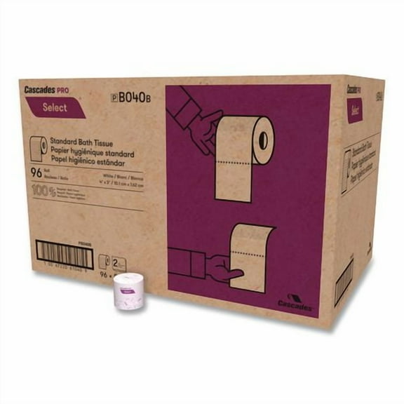 Select Standard Bath Tissue, Septic Safe, 2-Ply, White, 4 x 3.19, 500 Sheets/Roll, 96 Rolls/Carton | Bundle of 2