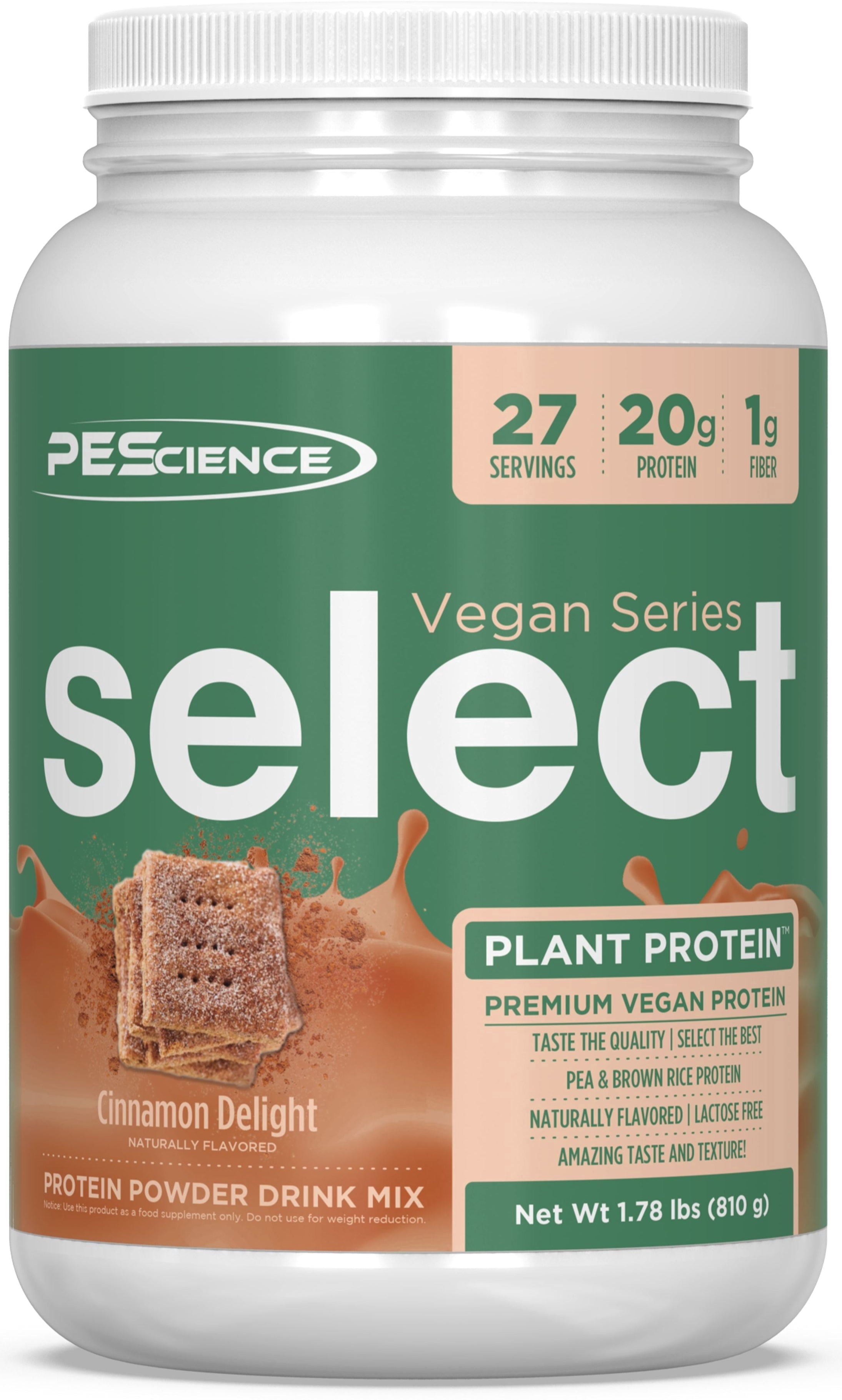 Select Vegan Protein Powder – Plant-Based Pea & Brown Rice Protein, Soy-Free, Gluten-Free