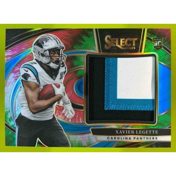 Carolina Panthers Xavier Legette Jumbo Rookie Swatch Tie-Dye Prizm Select #JRS-XLE Football Card