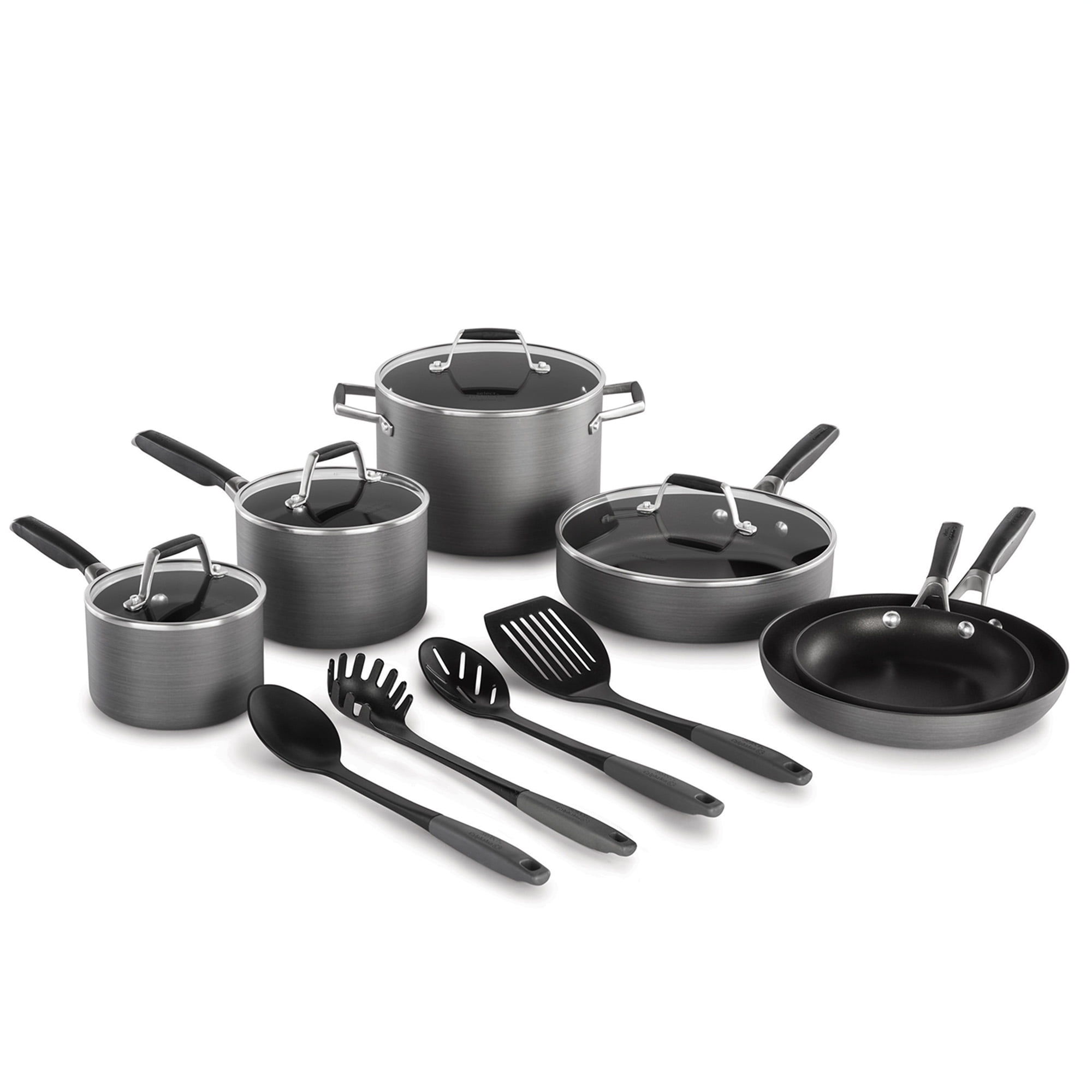 Select by Calphalon AquaShield Nonstick, 14-Piece Cookware Set, Dishwasher Safe
