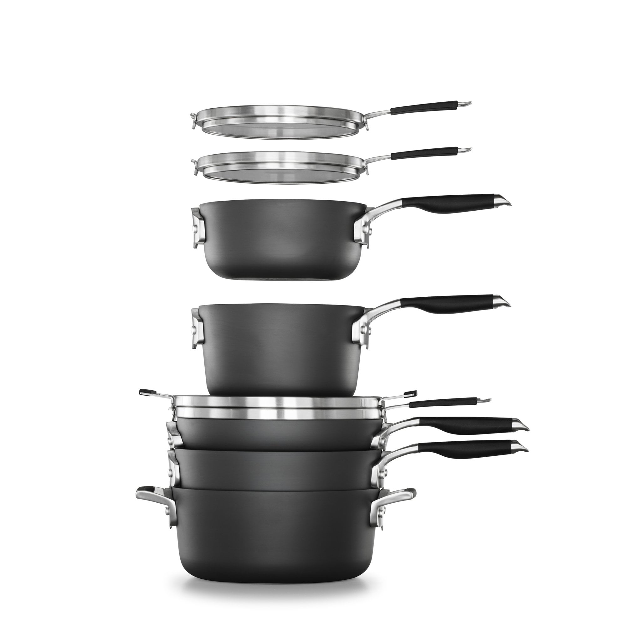 Select by Calphalon Space-Saving Hard Anodized Nonstick Pots and Pans, 14-Piece  Cookware and Utensil Set 
