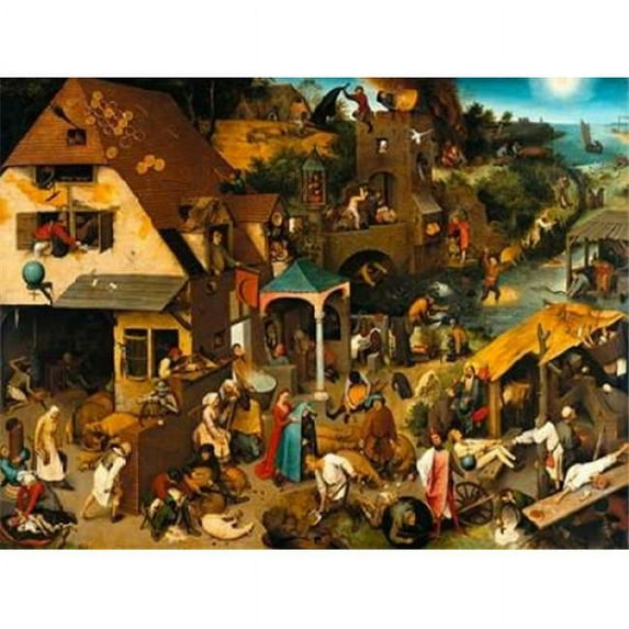 Selected Artworks PDX3AA2720SMALL The Dutch Proverbs Poster Print by Pieter Bruegel The Elder, 11 x 14 - Small