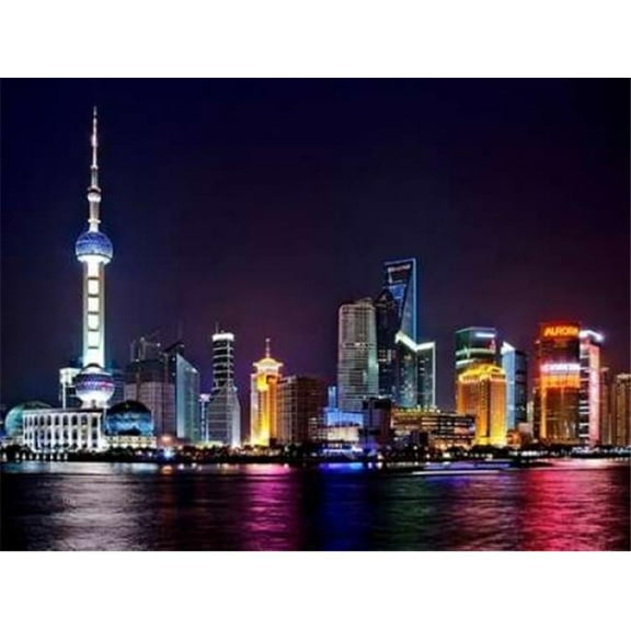 Selected Artworks PDX3VR353SMALL Shanghai At Night Poster Print by Vadim Ratsenskiy, 11 x 14 - Small
