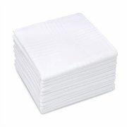 Selected Hanky Men's Handkerchiefs,100% Soft Cotton,White Classic Hankie Pack of 6