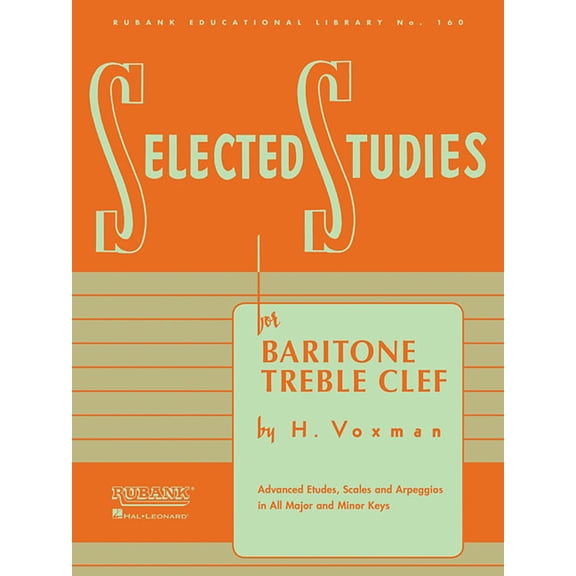 Selected Studies: For Baritone T.C. (Rubank Educational Library) H. Voxman Baritone Treble Clef Sheet Music Method Key-C, (Paperback)