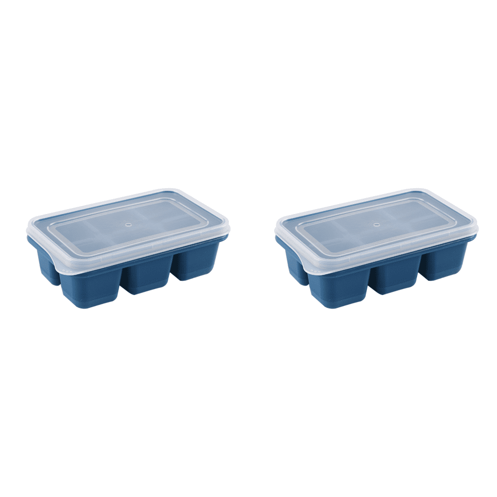 Selection Silicone Ice Cubes Tray Food Square Ice Maker with Lid 6 Cubes Jelly Maker frozen Molds Household Kitchen Accessories