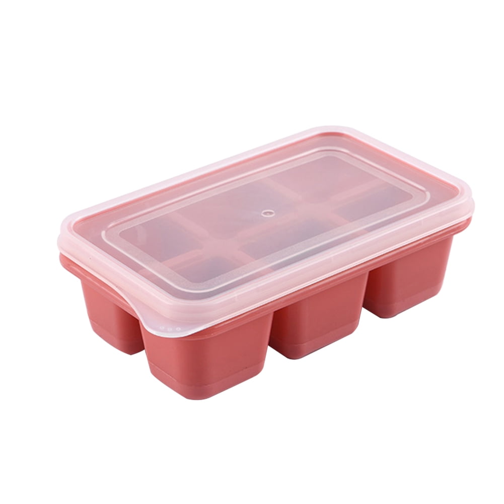 Selection Silicone Ice Cubes Tray Food Square Ice Maker with Lid 6 Cubes Jelly Maker frozen Molds Household Kitchen Accessories