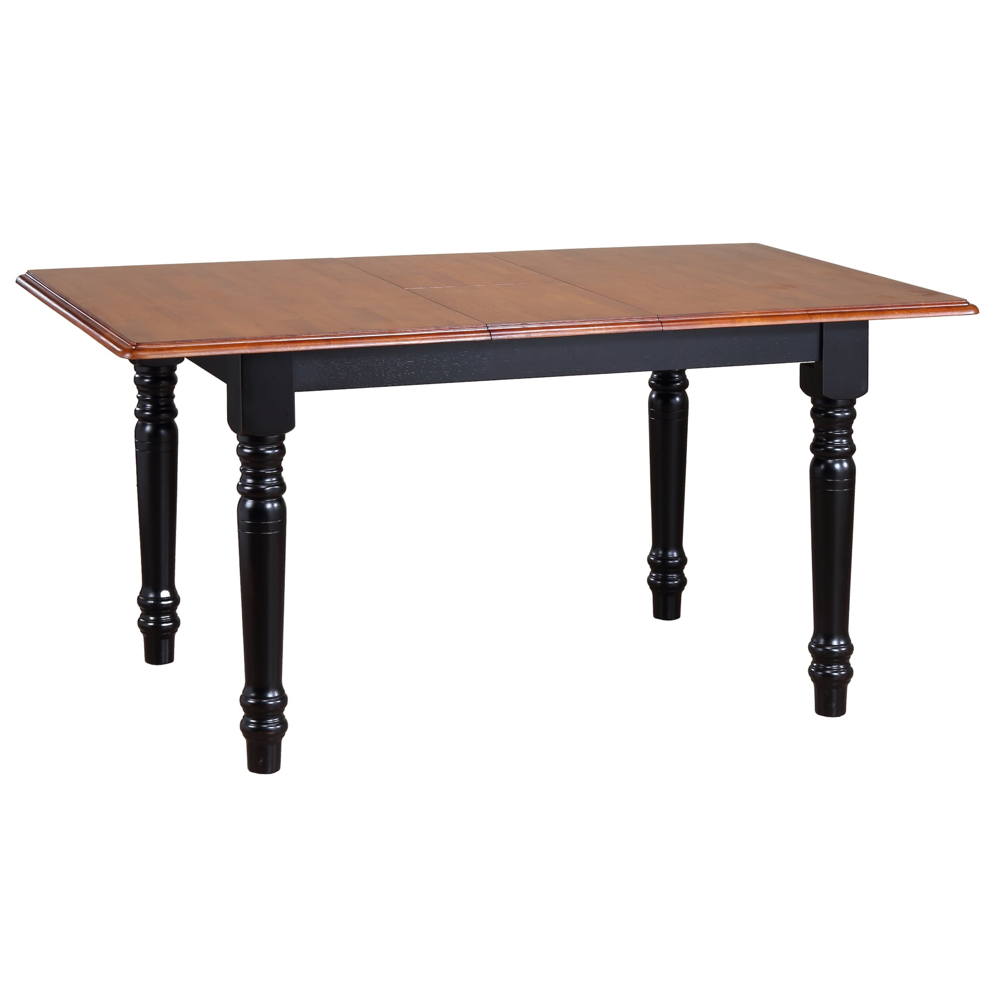 Cherry and Antique Black Extendable Farmhouse Dining Table