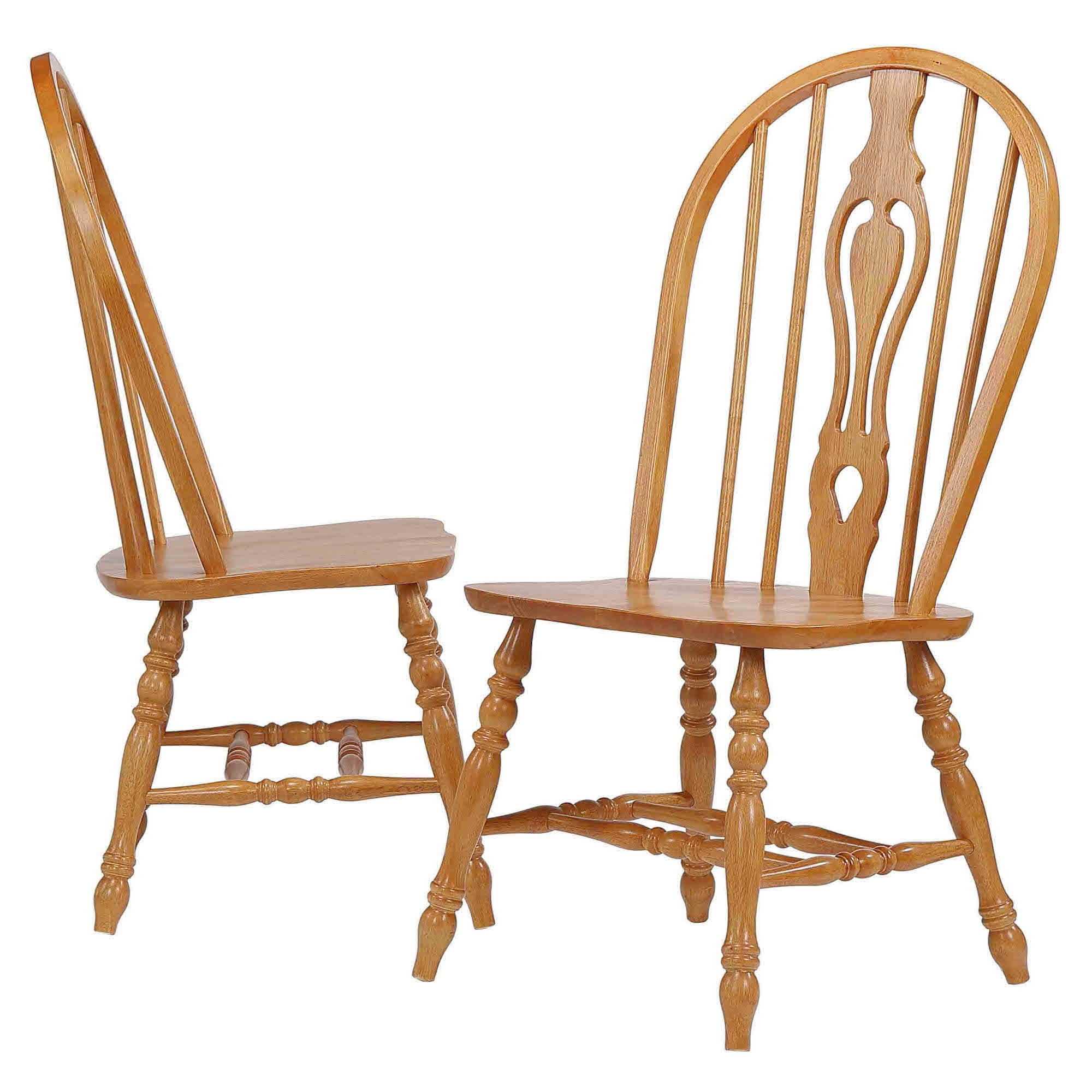 Selections Antique Windsor Dining Side Chairs, Rustic Light Oak
