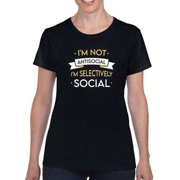 Selectively Social. T-Shirt Women -Smartprints Designs, Female XX-Large