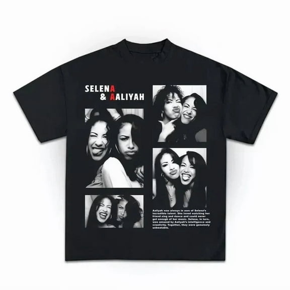 Selena & Aaliyah Forever Photo Booth Retro Shirt, Fan Gift ,Black Color,Size L