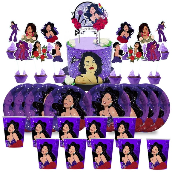 Selena Birthday Cups Party Supplies Plates Cups Decorations Cake Topper Decor