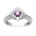 thumbnail image 1 of Selena Engagement Ring Sterling Silver Cz Cluster Womens Ginger Lyne Collection, 1 of 6