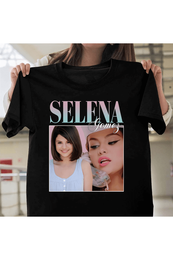 Selena Gomez Pop Singer Actress Rare Beauty Founder Vintage 90s Fan Art Unisex T-Shirt, Size Up to 5XL