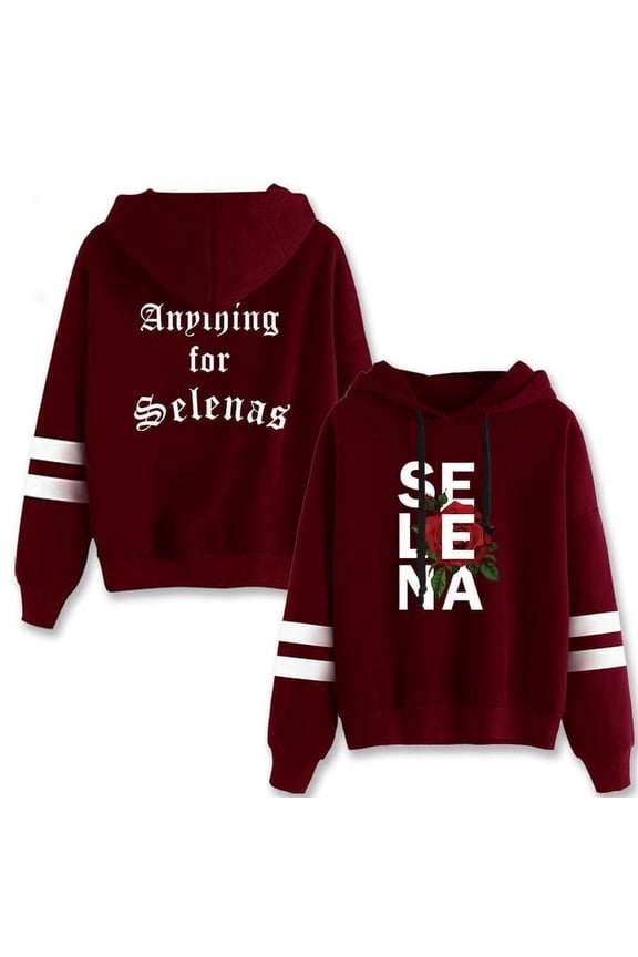 Selena Hoodie non bag bar long sleeve Hoodies Text Pattern Printing Loose Quintanilla Hooded All-match Unisex Pullover Tops