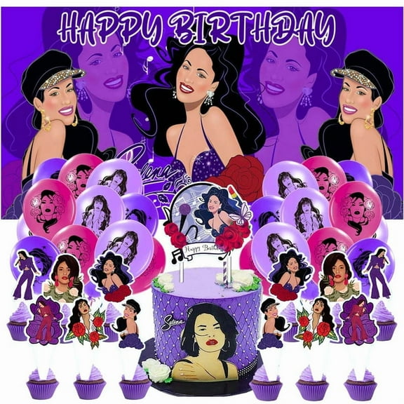 Selena Party Supplies Latex Balloons Decor Banner Backdrop Kit Birthday Decorations