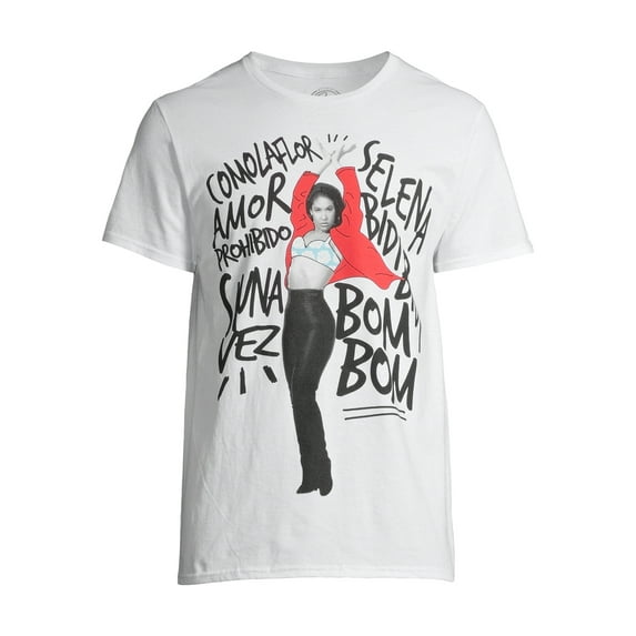Selena Men's Short-Sleeve Dancing Graphic T-Shirt (White, 2XL, XXL)