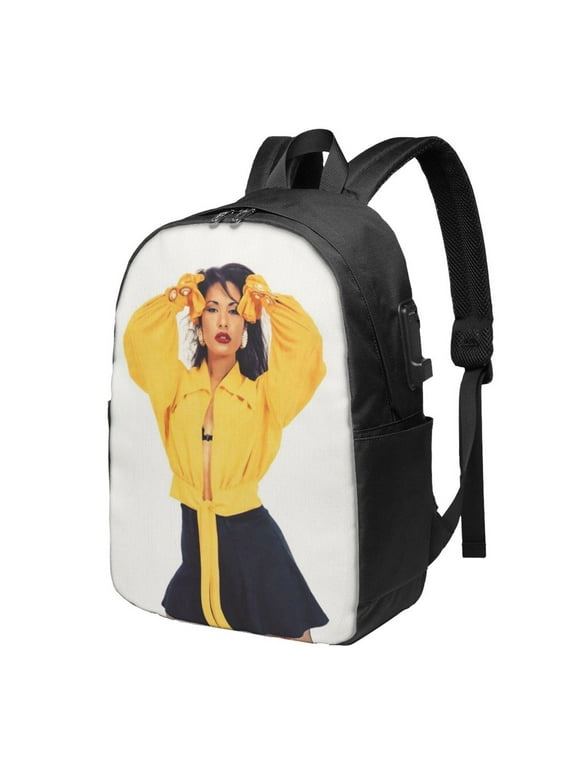 Selena Quintanilla Backpack For Men Women Teen , Water Resistant Casual Daypack Fits Laptop With Usb Charging Port,17 In Bookbag For Travel,School,Hiking,Gift