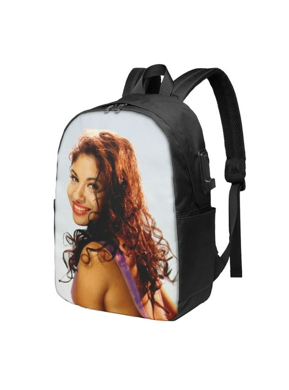 Selena Quintanilla Backpack For Men Women Teen , Water Resistant Casual Daypack Fits Laptop With Usb Charging Port,17 In Bookbag For Travel,School,Hiking,Gift
