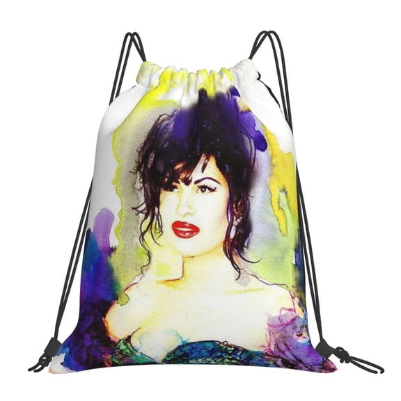 Selena Quintanilla Drawstring Backpack Sackpack String Bag Cinch Water Resistant Bag for Gym Sport Yoga