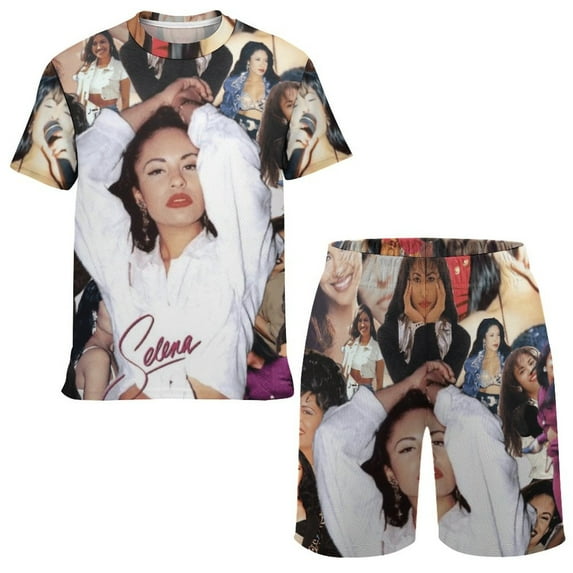 Selena Quintanilla Kids Short Sleeve T-Shirt And Mesh Shorts Outfit Set for Boys Girls