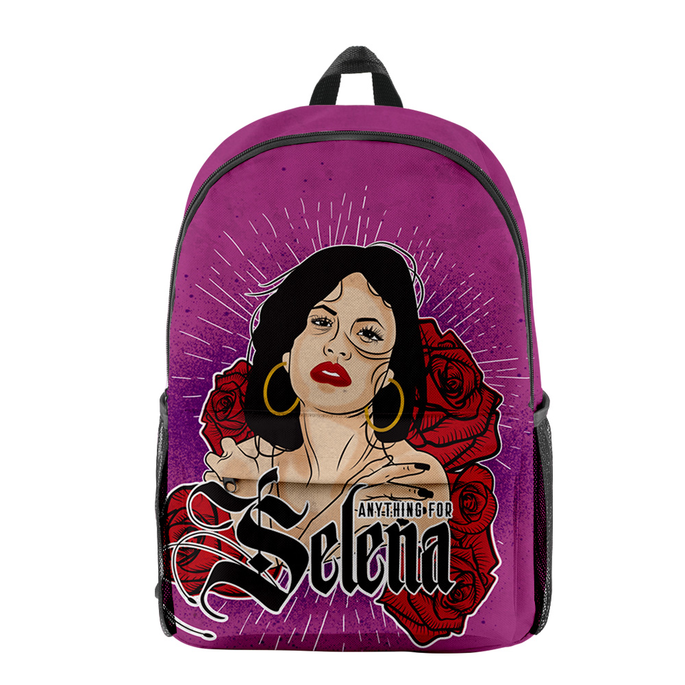 Selena Quintanilla Merch Oxford Cloth Shoulder Backpack Multi Zipper