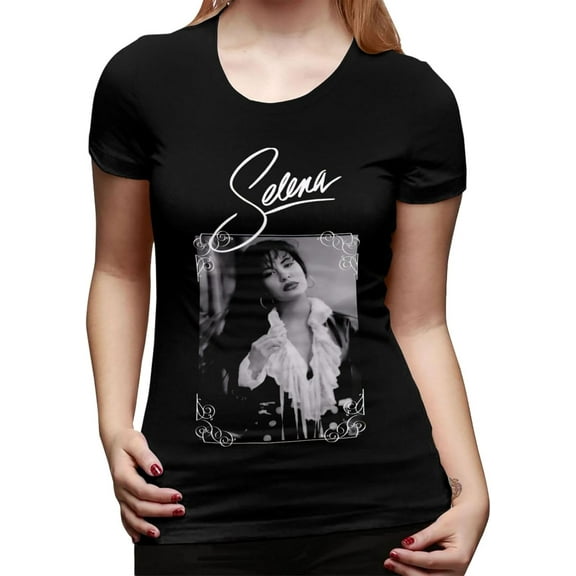 Selena Quintanilla Shirt Womens T-Shirt Short Sleeved Casual Cotton Top Crewneck Tees Shirts