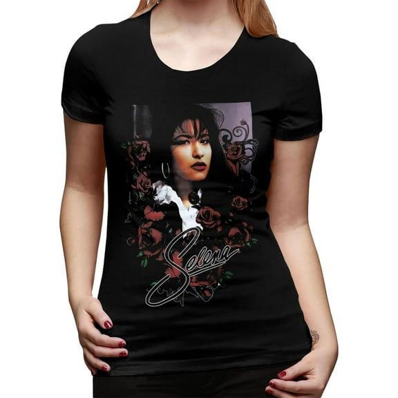 Selena Quintanilla Shirt Womens T-Shirt Short Sleeved Casual Cotton Top Crewneck Tees Shirts