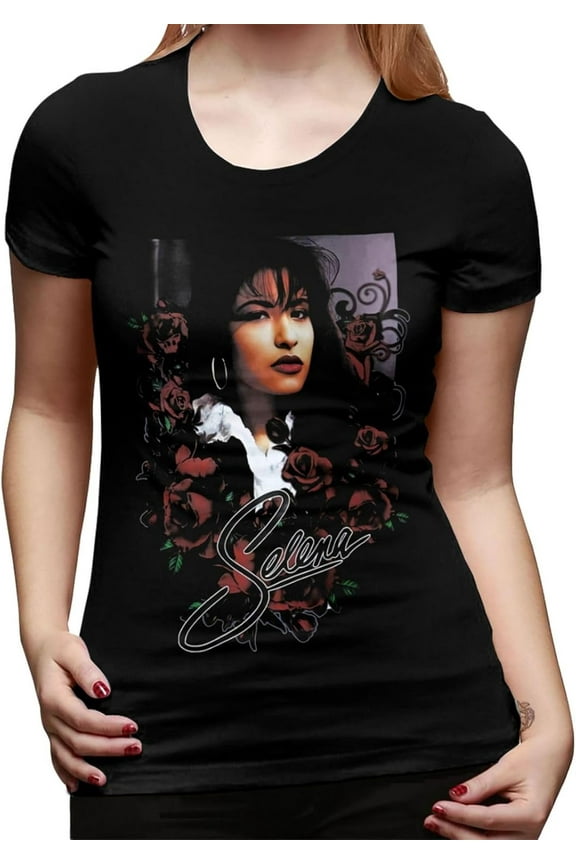 Selena Quintanilla Shirt Womens T-Shirt Short Sleeved Casual Cotton Top Crewneck Tees Shirts