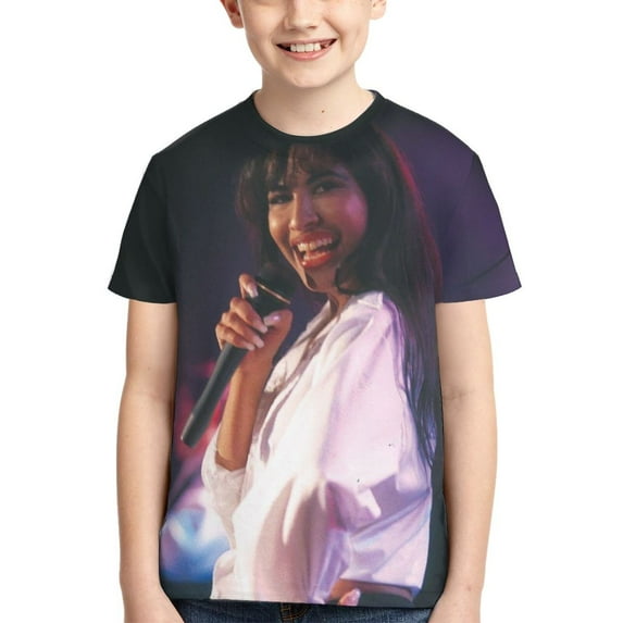 Selena Quintanilla T Shirts 3D Printed Short Sleeve Tee Shirt for Boys Girls