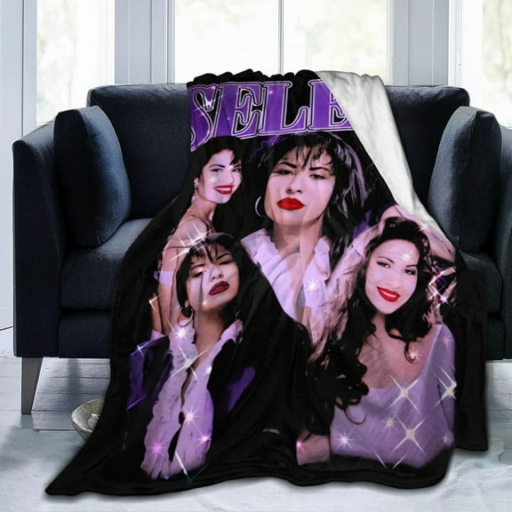 Selena Quintanilla Throw Flannel Blankets Soft Blanket for Sofa Bed Office Camp Couch Beach Car Decoration Air Conditioning Blanket for All Seasons 60"x50"