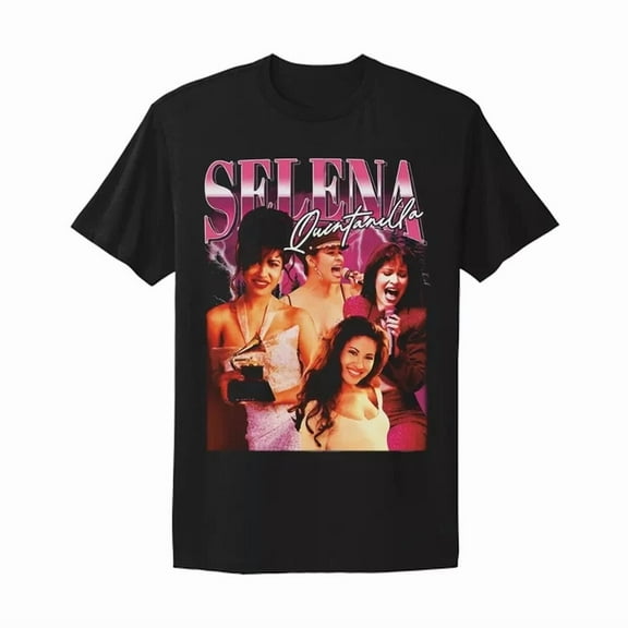 Selena Quintanilla classic vtg graphic design T-Shirt ,Black Color,Size M