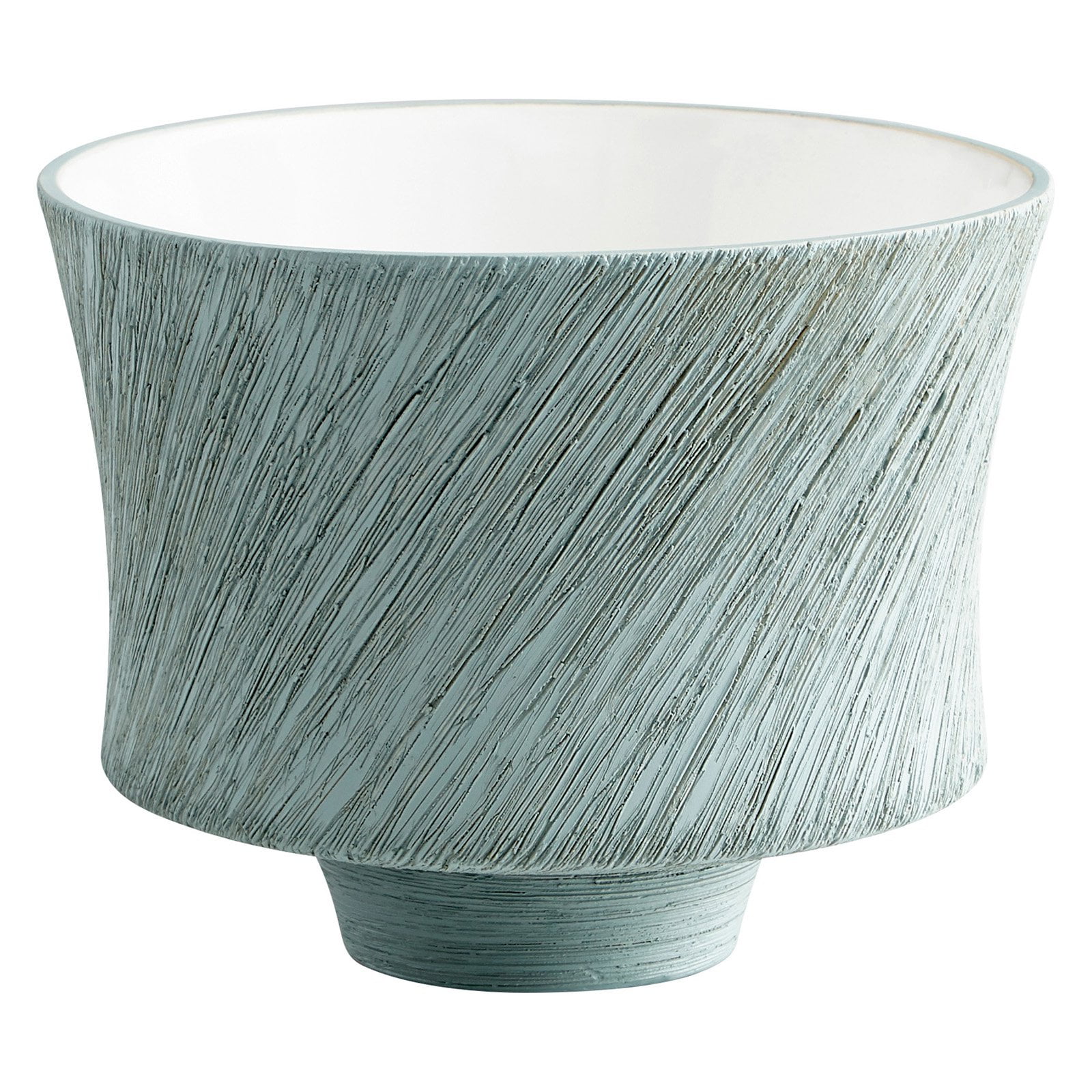 Modern Oyster Blue Ceramic Patio Planter - 9.75" x 7.75"