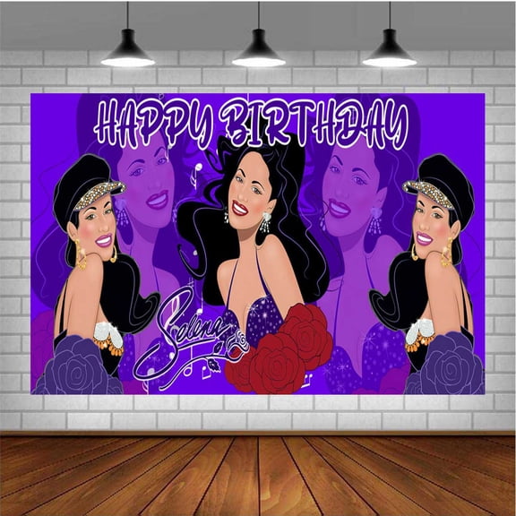 Selena Themed Birthday Backdrop Banner - Hanging Wall Decor Tapestry for Party Celebrations