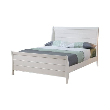 Selena Twin Sleigh Platform Bed White