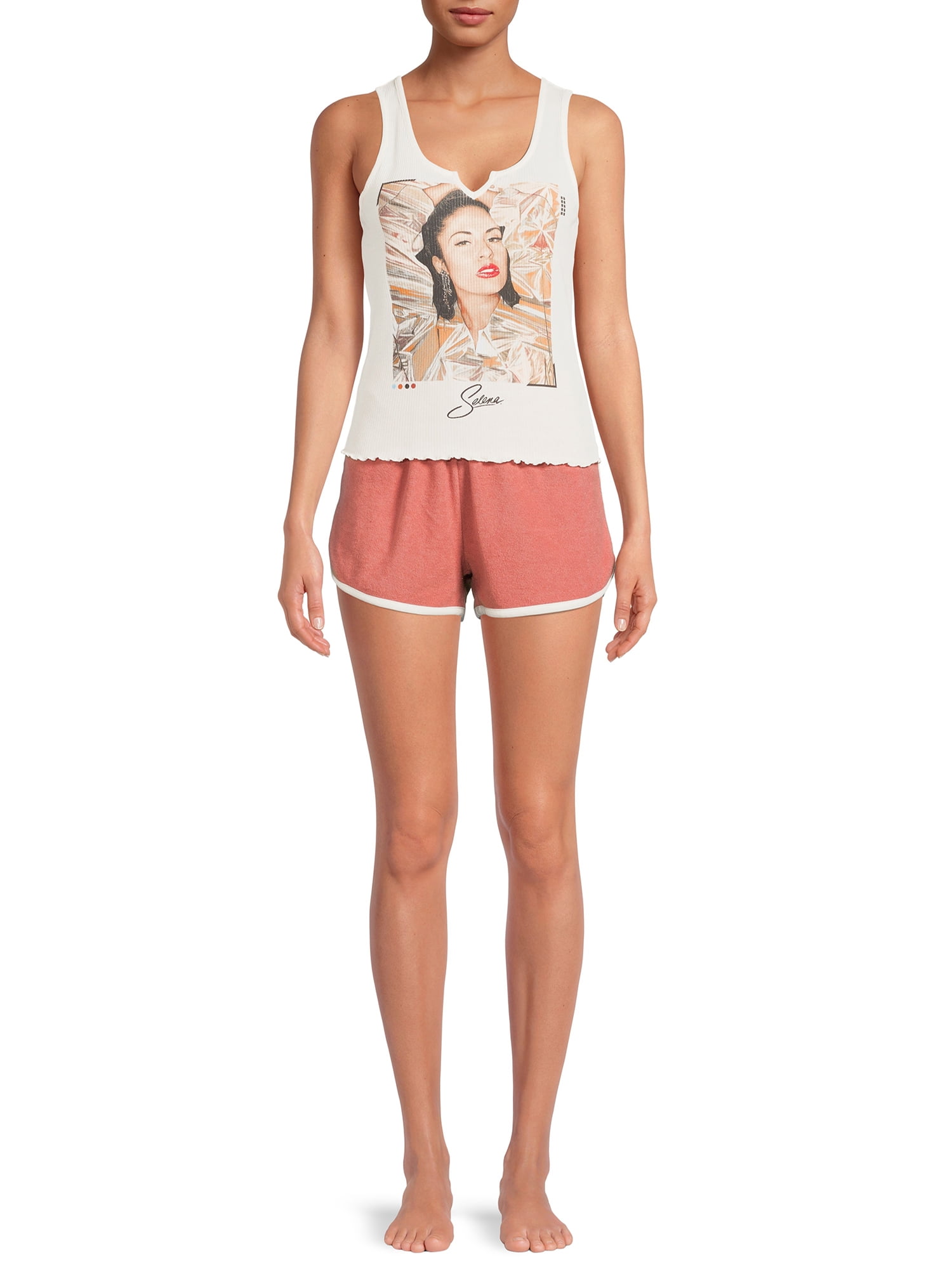 Selena Women's Ribbed Tank Top and Shorts Sleep Set, 2Piece